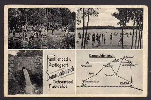 75339 AK Ochsensaal Frauwalde Dahlen Dammühlenteich Familienbad Landpoststempel