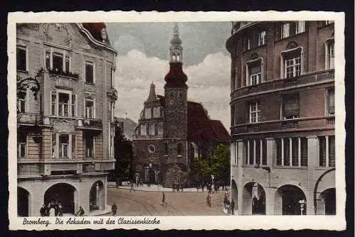 73826 AK Bromberg Arkaden mit Clarissenkirche