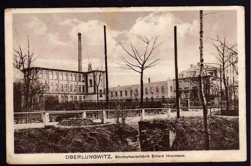 73221 AK Oberlungwitz Strumpfwarenfabrik Hoermann 1915 Feldpost