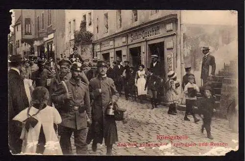 73451 AK Königstein Elbe 1914 Seifen Geschäft gefangene Franzosen Russen