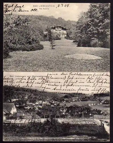 73676 2 AK Bad Liebenstein Villa Feodora 1908