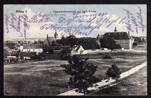 65863 AK Pillau Präparandenanstalt Kath. Kirche 1916