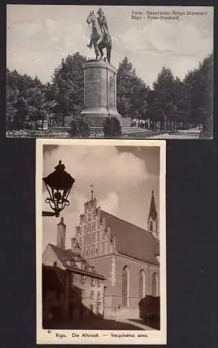 61166 2 AK Riga Lettland Peter Denkmal Kirche Altstadt