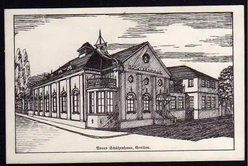61107 AK Hradek nad Nisou Grottau Neues Schützenhaus Künstlerkarte