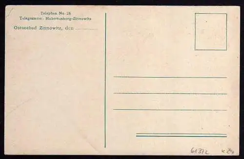 61372 AK Ostseebad Zinnowitz um 1915 Dr. med. Helwig Privatheim Hubertusburg