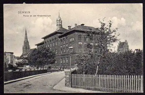 52861 AK Demmin 1907 an der Knabenschule