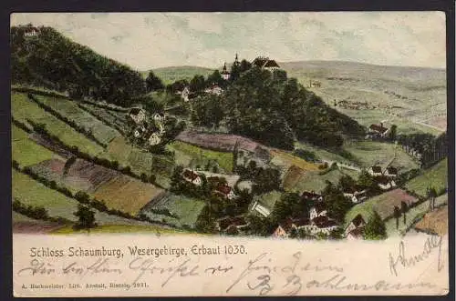 60066 AK Schloß Schaumburg Wesergebirge  gelaufen 1904