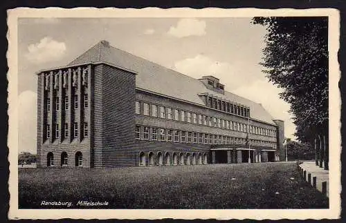 60035 AK Rendsburg Mittelschule Vollbild um 1935