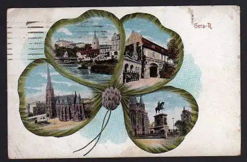 52734 AK Gera Reuss Klleblatt Litho 1919