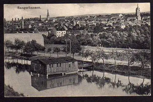 52676 AK Sangerhausen 1916 Panorama mit Bootshaus