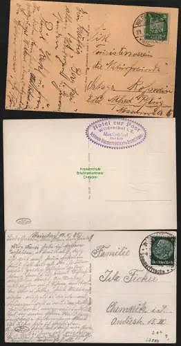 52804 3 AK Sommerfrische Oberwildenthal Erzgebirge 1924 Geyers Gasthof 1935