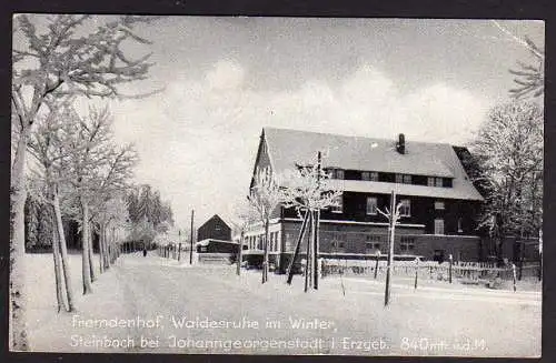 52709 AK Steinbach bei Johanngeorgenstadt Erzg. Framdenhof Waldesruhe im Winter