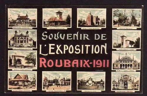 49948 AK Exposition Roubaix 1911 12 Bilder Hauts-de-France miniature raylway