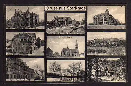 48347 AK Sterkrade Oberhausen 1914 Bürgermeisteramt Gymnasium Krankenhaus