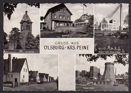 48334 AK Ölsburg Krs. Peine Bahnhof Kirche Feldweg Ilseder Hütte Sinteranlage