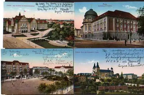 46972 6 AK Posen Poznan Akademie Bismarckdenkmal Dom Palais 1916 Botanischer Ga