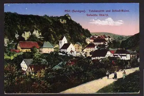 47013 AK Ferrette Pfirt Sundgau 1914 1915 Schloß Ruine