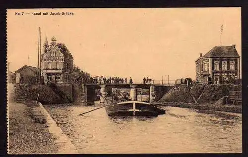 46780 AK Kanal mit Jacob Brücke Schiff Fähre