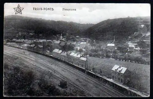 40354 AK Trois Ponts Bahnhof Panorama Feldpost 1914