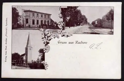 40930 AK Zachow Gasthof Mewes Kirche Dorfstraße 1902