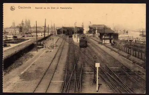 40472 AK Oostende bahnhof la Gare Havenstatie 1917