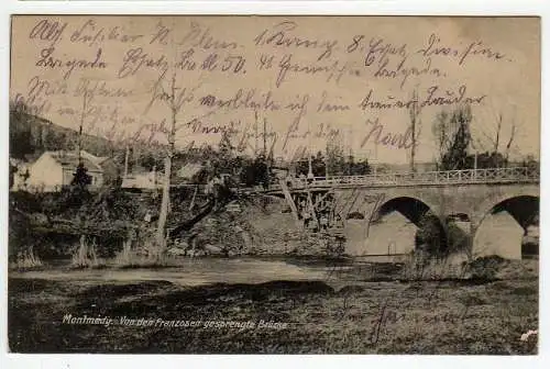 39879 AK Montmedy Departement Meuse Grand Est Lothringen gesprengte Brücke 1915