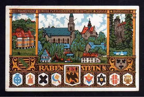 102327 AK Chemnitz Rabenstein Rottluff Heimatfest 1914 Festkarte Kirche Schule