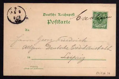 84776 AK Cuxhaven 1890 Vorläufer  Balssens Hotel Continental handschriftliche En