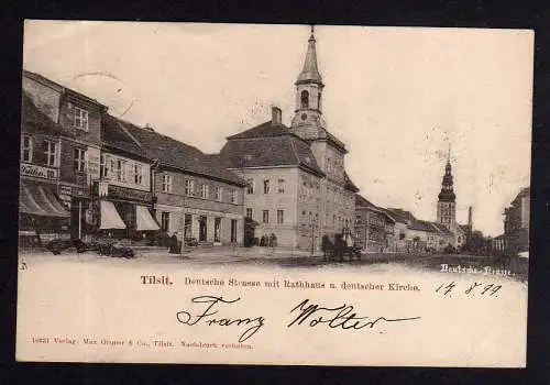 84989 AK Sowetsk Tilsit 1899 Deutsche Strasse Rathaus Kirche