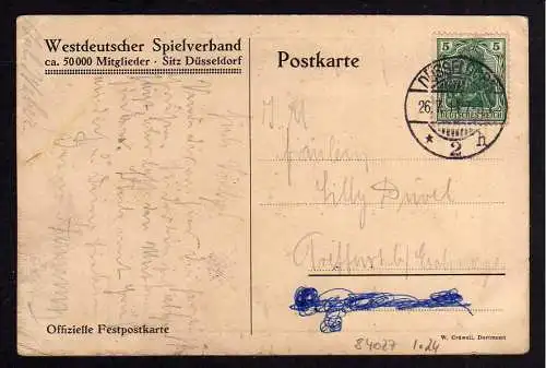 84027 AK Düsseldorf 1914 Verbandsmeisterschaften Spielverband Festpostkarte