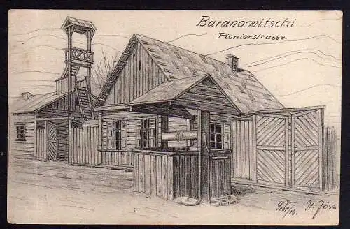 83831 AK Baranawitschy Baranowitschi Pionierstrasse 1916 Feldpost