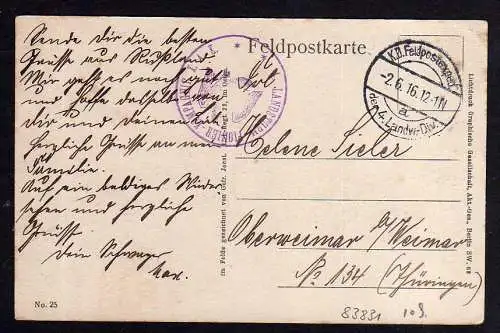 83831 AK Baranawitschy Baranowitschi Pionierstrasse 1916 Feldpost