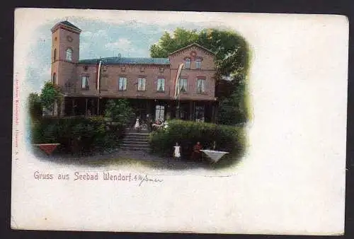84761 AK Seebad Wendorf bei Wismar um 1900 Restaurant Gasthaus