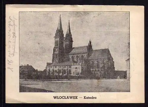 80928 AK Włocławek Wloclawek Kirche Katedra Feldpost 08060 1939