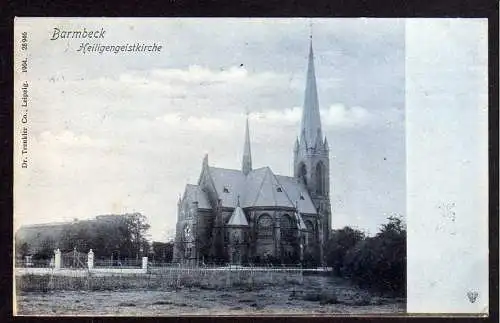 80821 AK Hamburg Barmbek Barmbeck Heiligengeistkirche 1909 Vollbild