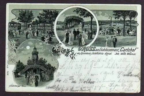 80093 AK am Spandauer Schiffartskanal 1904 Etablissement Carlshof Gasthaus