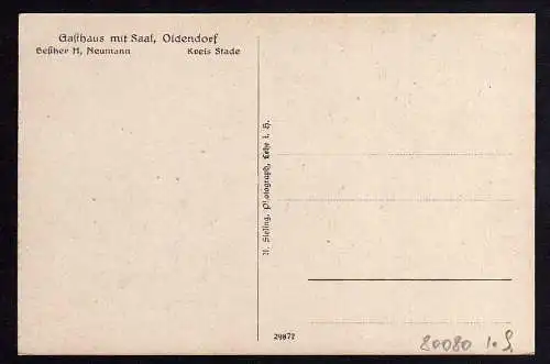 80080 AK Oldendorf Kreis Stade Gasthaus mit Saal