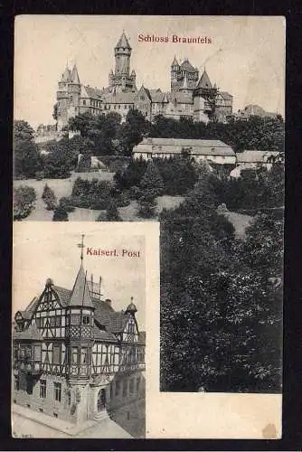 80198 AK Schloss Braunfels Kaiserliche Post 1909