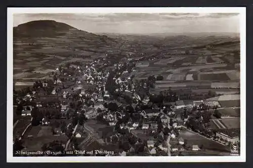80457 Ansichtskarte Königswalde Erzgebirge Luftbild Fliegeraufnahme mit Pöhlberg um 1940