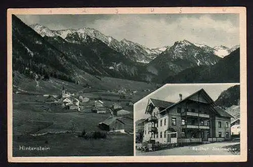 80665 Ansichtskarte Hinterstein Bad Hindelang Allgäu Gasthof Steinadler 1923