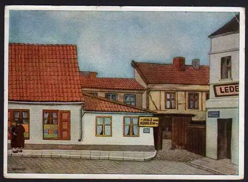 70837 AK Memel Klaipėda 1936 Gr. Wasserstraße Künstler