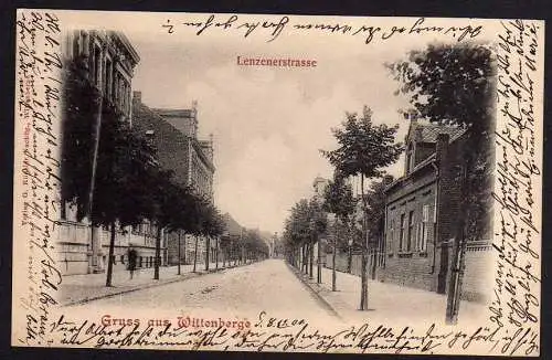 71027 Ansichtskarte Wittenberge Bez. Potsdam 1901 Lenzenerstrasse