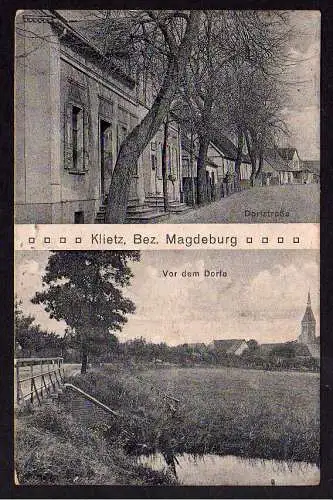 71032 AK Klietz Bez. Magdeburg Dorfstraße Brücke 1922