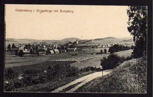 70722 Ansichtskarte Lichtenberg i. Erzgebirge mit Burgberg ca 1920