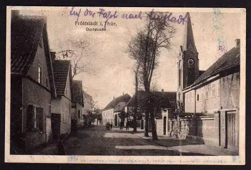 70866 AK Fröttstädt Dorfstraße Kirche 1922