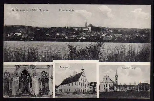 61740 AK Diessen am Ammersee Klosterkirche Rathaus 1911 Dießen Rathaus Koster