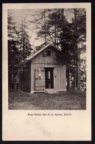 61074 AK Klub Hütte des D.Q. Alpina Zürich 1920