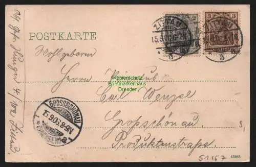 51157 AK Zittau 1906 Ottokarplatz mit Bismarckdenkmal