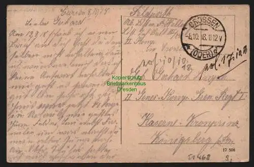 51468 AK Crossen Oder Bismarckstrasse 1918 Feldpost Krosno Odrzanskie