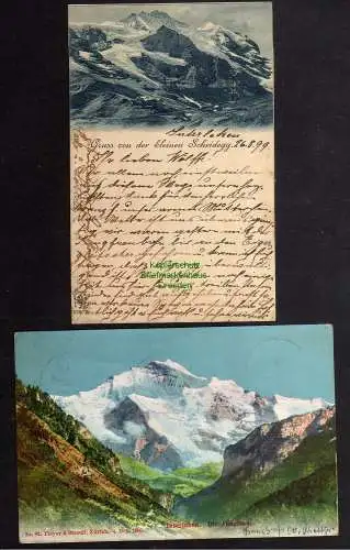 124574 2 AK Interlaken Die Jungfrau 1905 Kleine Schneidegg 1899